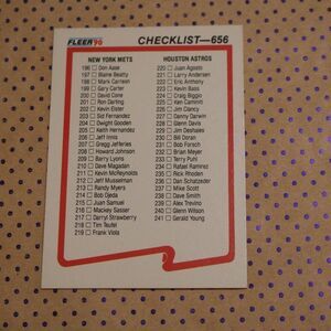 Fleer Checklist #656 Baseball Card